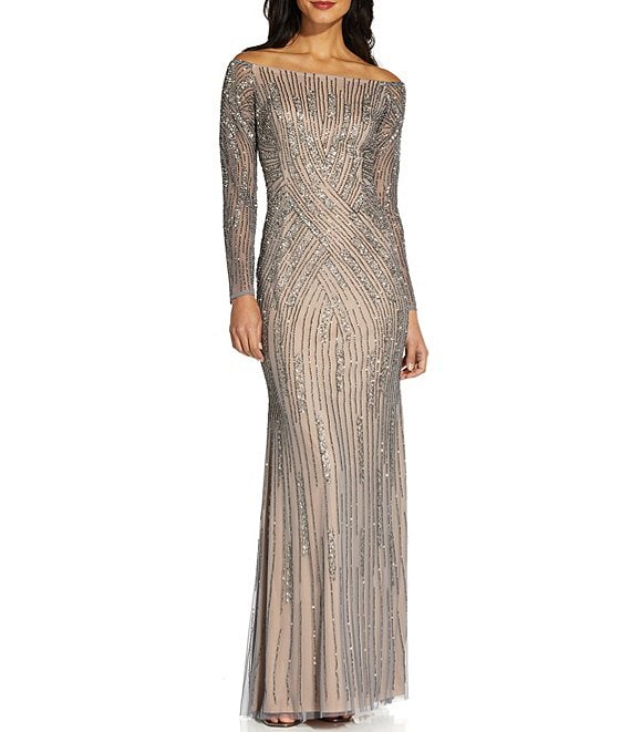 Adrianna Papell AP1E207147 Long Formal Beaded Dress for $429.99 – The Dress  Outlet