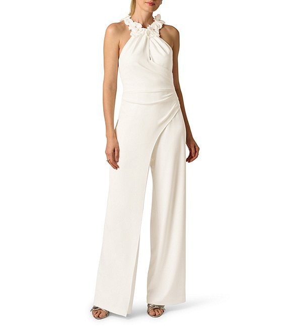 Adrianna Papell Rosette Halter Jumpsuit