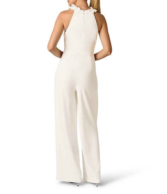 Adrianna Papell Rosette Halter Jumpsuit | Dillard's
