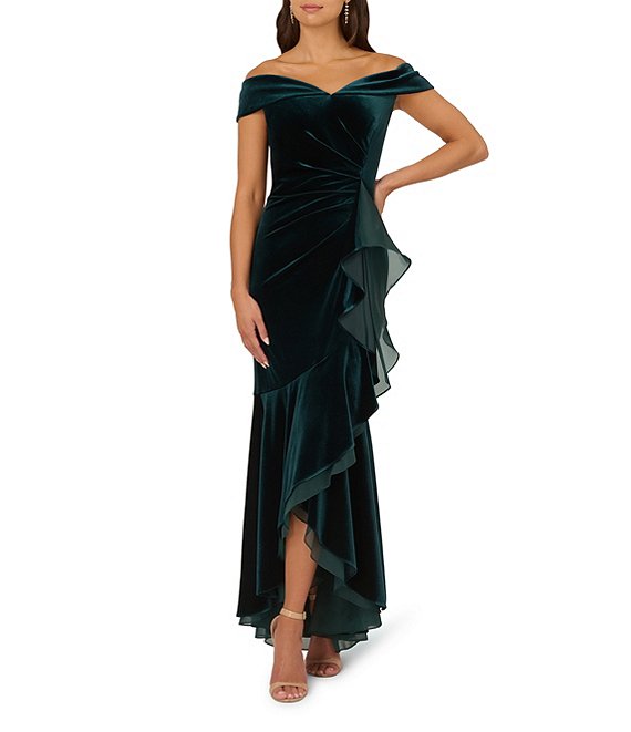 Adrianna papell cold shops shoulder gown