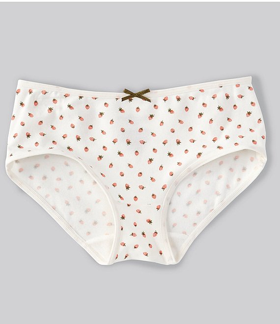 Color:White/Strawberry - Image 1 - Adventure Wear by Copper Key Little Girls 2T-5 Strawberry-Print Panties