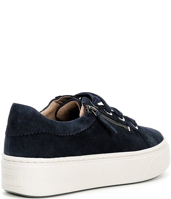 Aetrex Aubrey Suede Side Zip Platform Sneakers | Dillard's