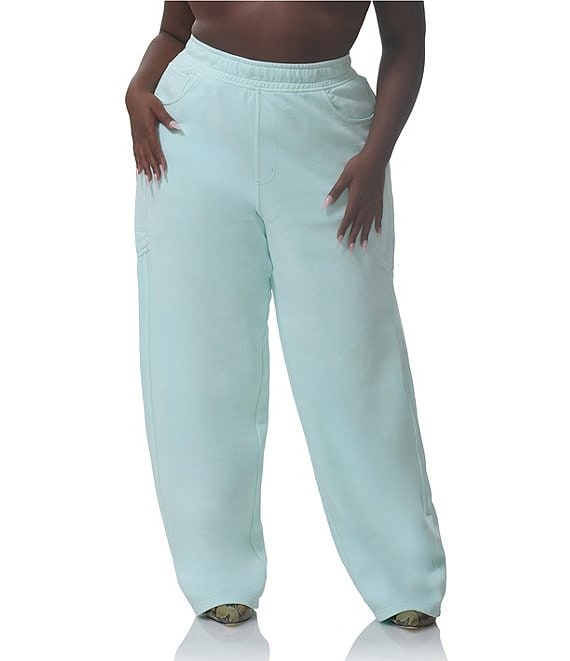 AFRM Plus Size Ryan Coordinating Fleece Barrel Leg Sweatpants, Icy Morn - Image 1