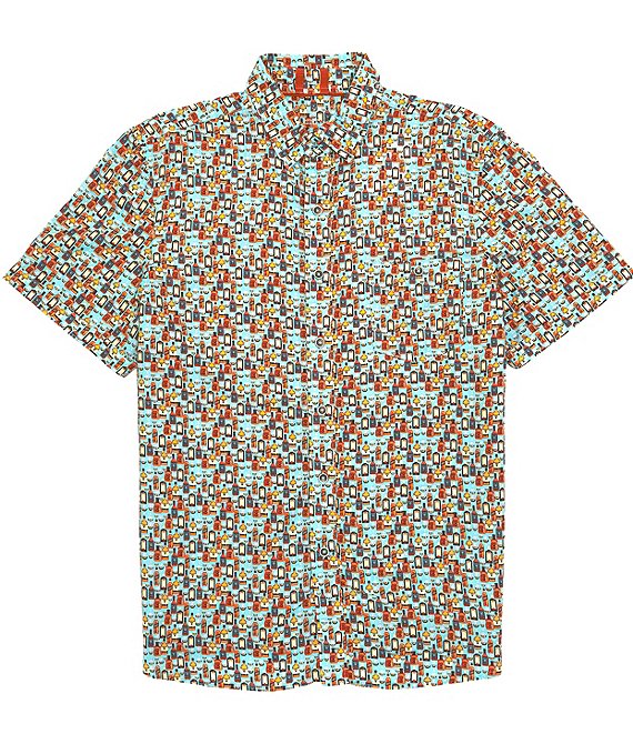 Age of Wisdom Printed Modal Short Sleeve Woven Shirt | Dillard's
