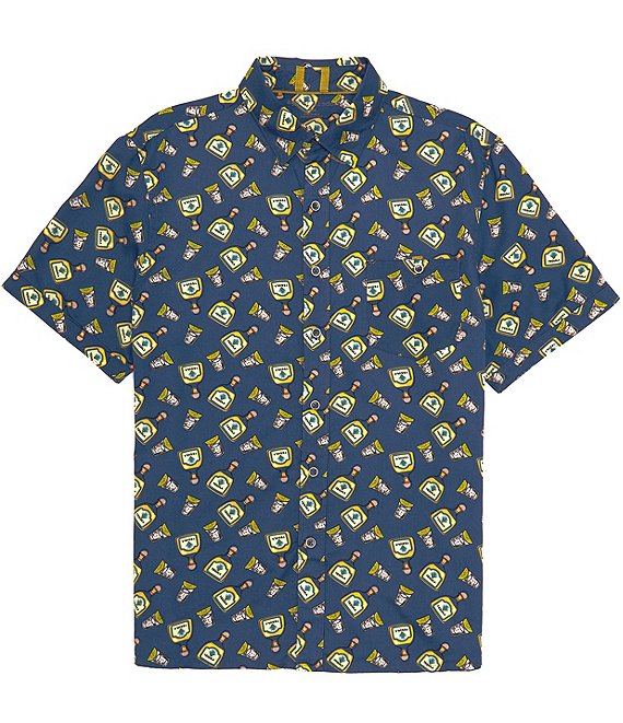 Age Of Wisdom Printed Modal Short Sleeve Woven Shirt | Dillard's