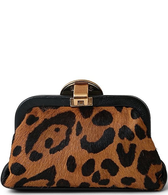 AIMEE Full Circle Leopard Haircalf Frame Mini Clutch Bag | Dillard's