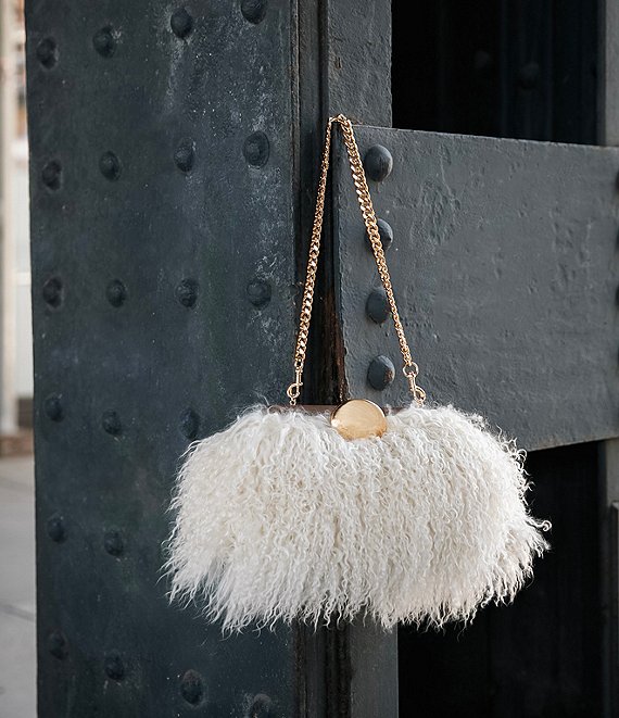 AIMEE Full Circle Shearling Frame Clutch Bag