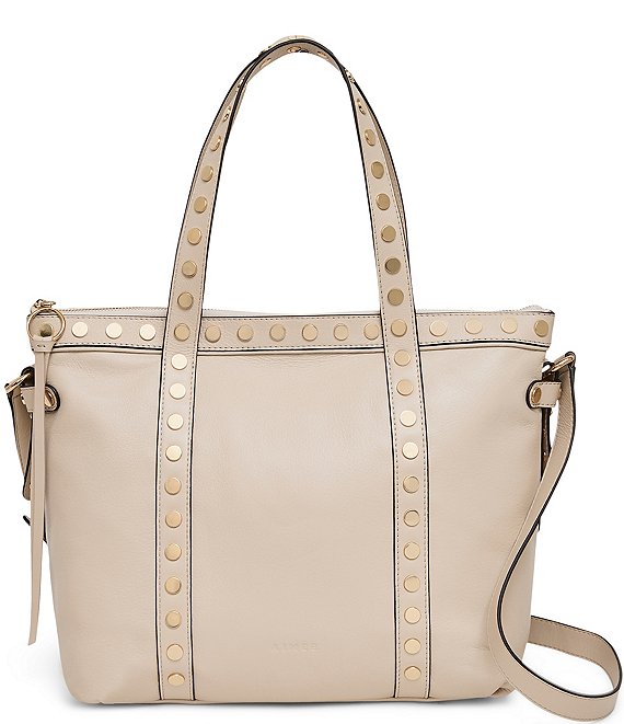 AIMEE Jagger Studded Leather Crossbody Tote Bag