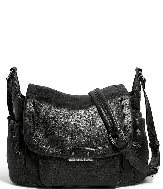 Aimee Kestenberg Catalyst Genuine Silver Tone Leather Crossbody Saddle Bag