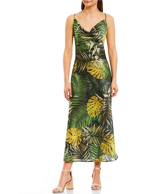 Akilina Tropical Floral Slip Dress | Dillard's