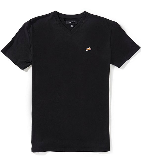 AKOO Fox V-Neck Short Sleeve Knit Out T-Shirt