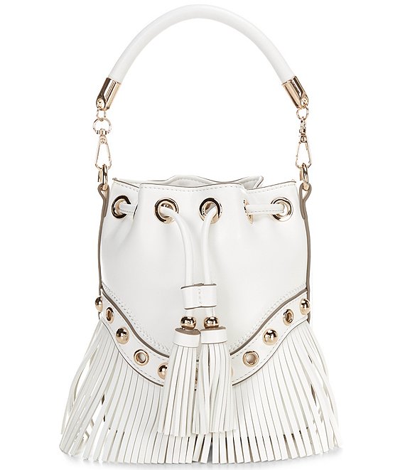 ALDO Jeydee Fringe Studded Drawstring Bucket Bag