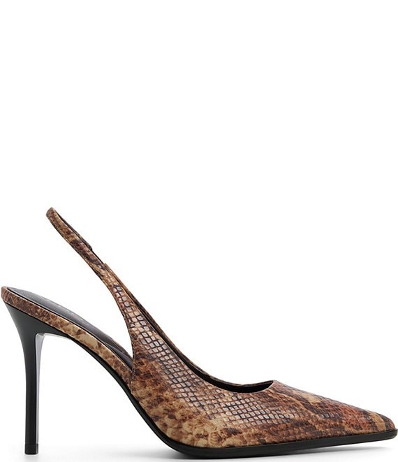 ALDO Samantha Snake Embossed Pointed Toe Slingback Pumps | Dillard's