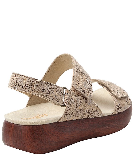 Alegria Bailee Walkway Print Leather Slingback Rocker Platform