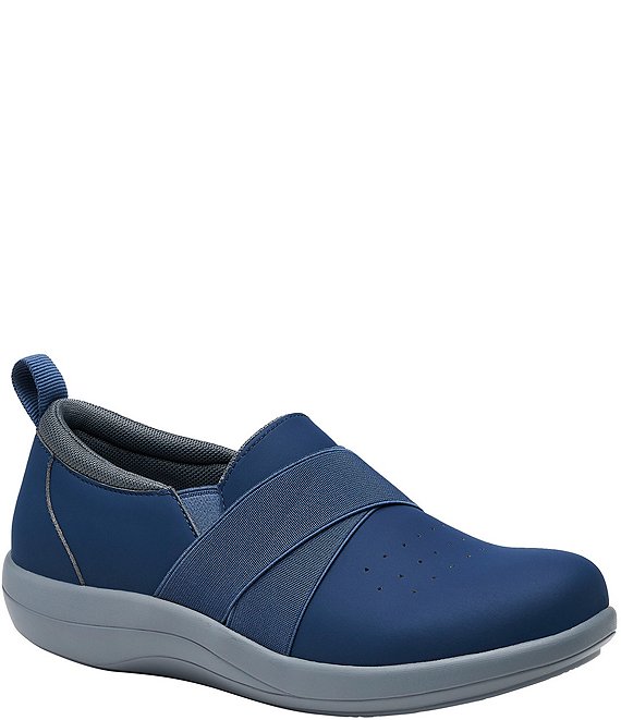 Color:Navy - Image 1 - Savvie Perforated Slip-Ons