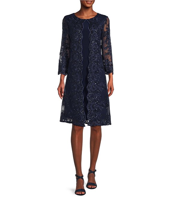 Alex evenings lace cheap sheath dress and jacket