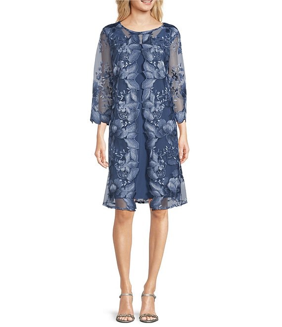 Alex evenings on sale embroidered jacket dress