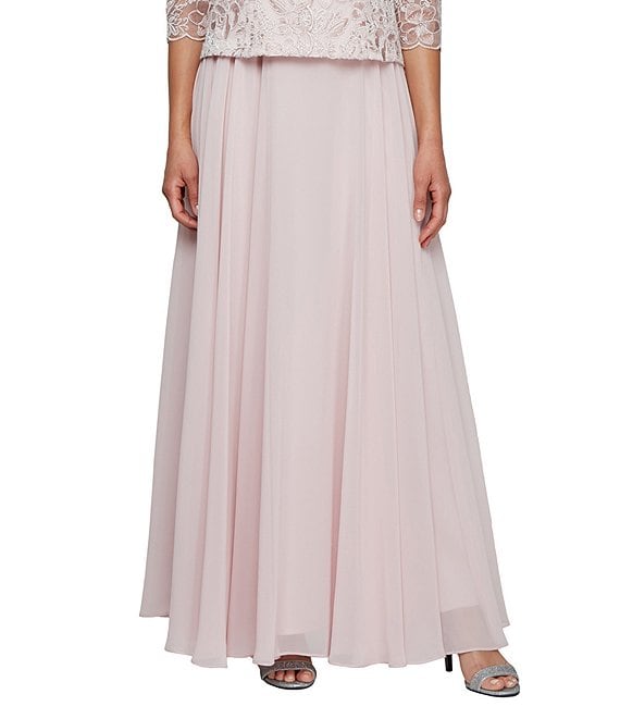 Alex Evenings Long Chiffon A Line Full Skirt