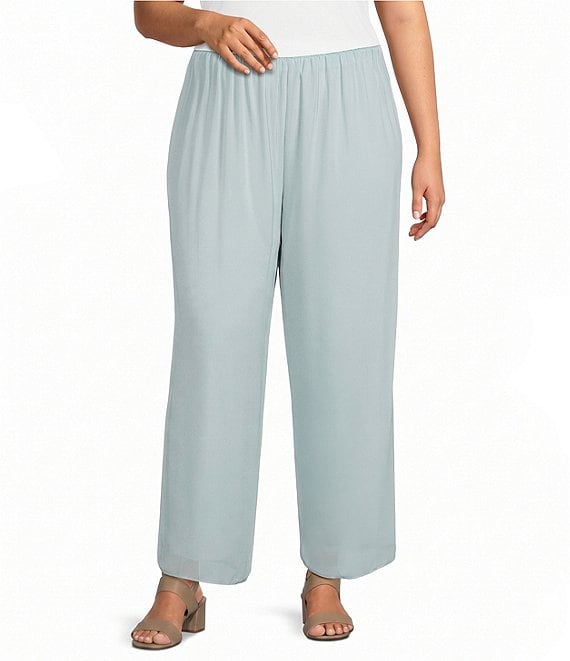 Alex Evenings Plus Size Silky Chiffon Pants