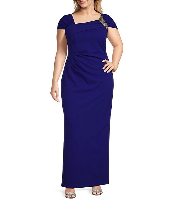 20W Women’s Alex Evenings Cap Sleeve Wine outlet Evening Gown