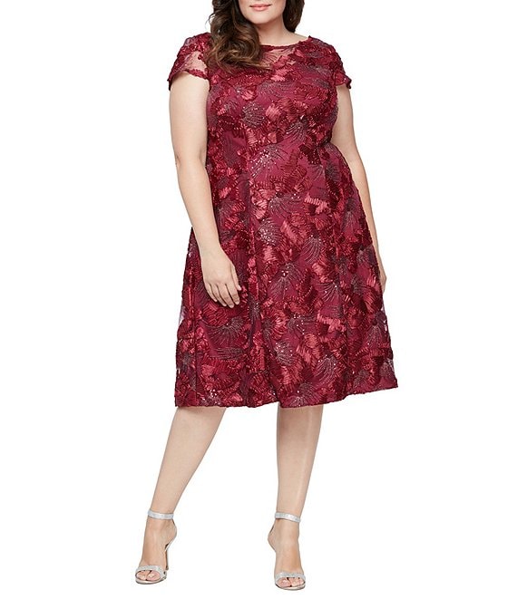 Alex Evenings AE8427510 Plus Size Short Beaded Dress for $169.99 – The Dress  Outlet