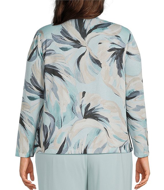 Alex Evenings Plus Size Printed Metallic Knit Twinset | Dillard's