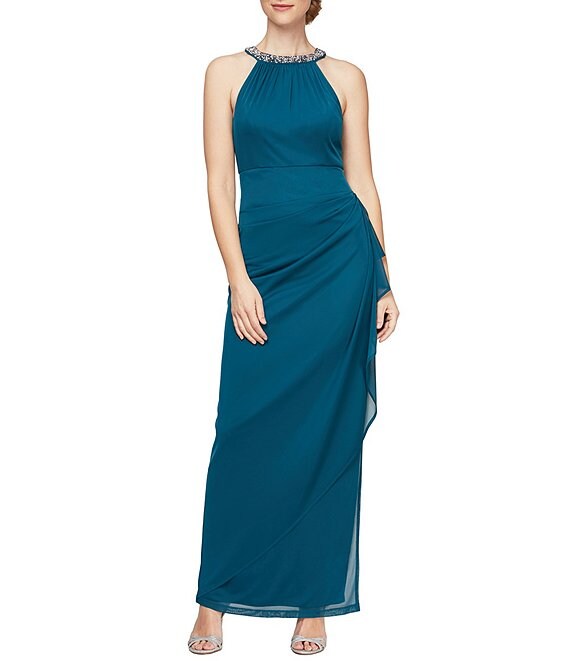 cascading ruffle gown