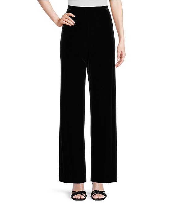 Lauren Ralph Lauren Stretch Velvet High Rise Slim Fit Pants | Dillard's