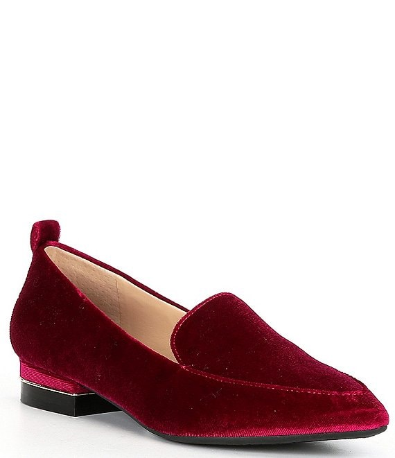 Color:Raspberry Red - Image 1 - Campbell Velvet Dress Loafers