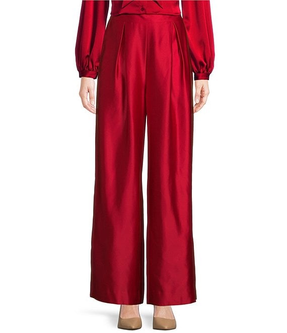 Silky Wide Leg Pant - Red