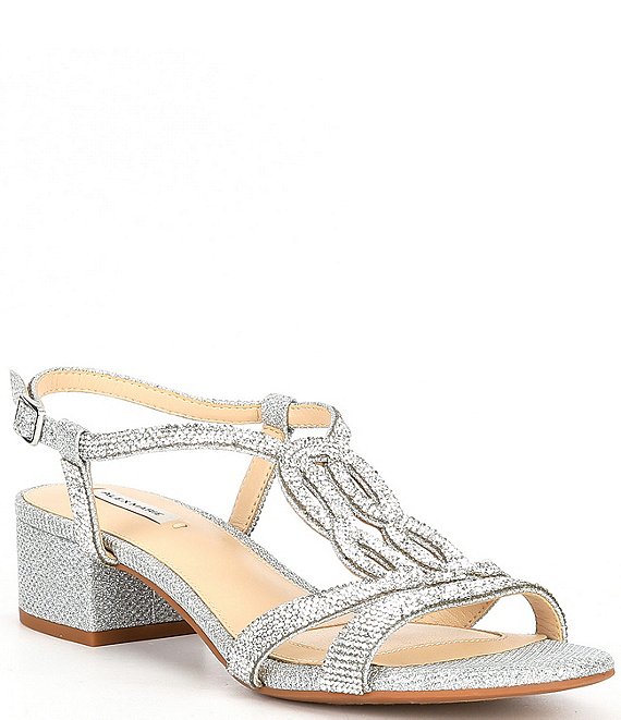 Meena Diamante Embellished Sandals with Square Toe Block Heel | Miss Diva |  SilkFred US