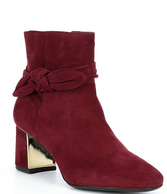 Color:Cherrywood - Image 1 - Dashauna Suede Ankle Bow Booties