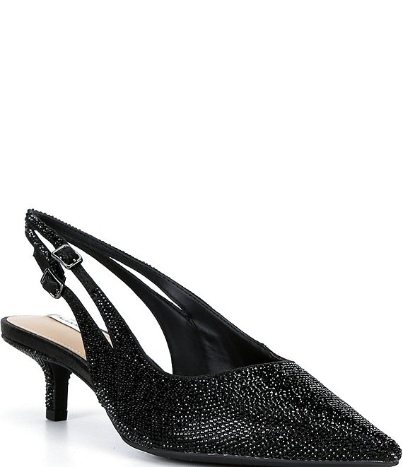Alex Marie Jocelyn Rhinestone Embellished Double Strap Slingback Pumps