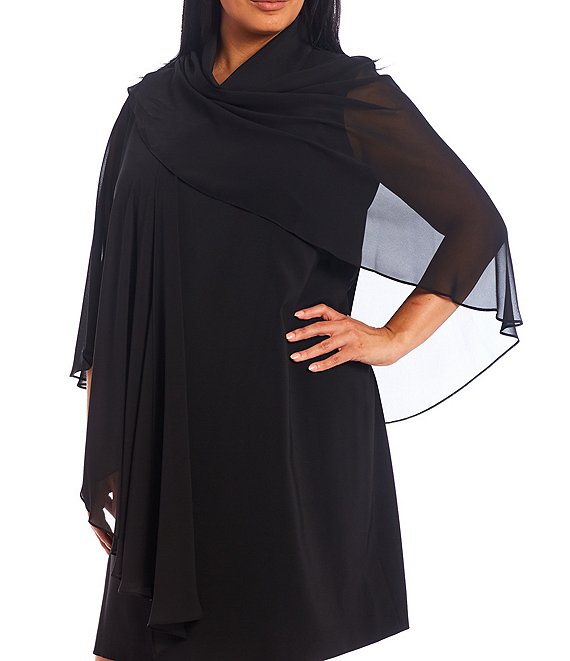Color:Black - Image 1 - Plus Size Marilyn Chiffon Shawl