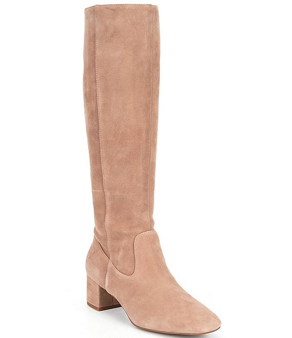 taupe tall suede boots