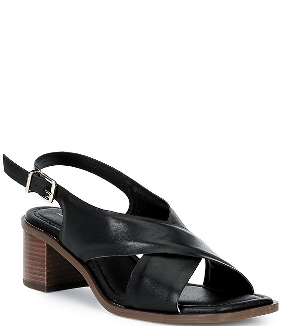 Alex Marie Ryanne Leather Sling Back Stack Heel Sandals