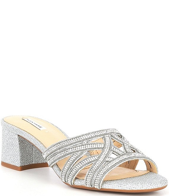 Alex Marie Saline Shimmer Chain Rhinestone Dress Sandals | Dillard's