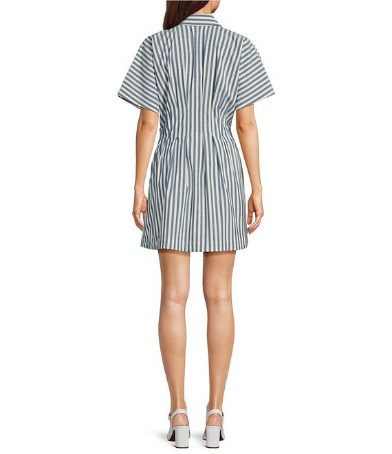 Alex Marie Sophia Stripe Button Down Collared Short Sleeve Dress, Womens, 16, Blue Stripe - Dillard's Exclusive Alex Marie Sophia Stripe Button Down Collared Short Sleeve Dress, Womens, 16, Blue Stripe - Dillard's Exclusive