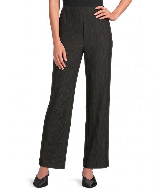Ali Miles Petite Size Textured Knit Pull-On Pants