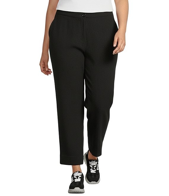 Ali Miles Plus Size Straight Leg Side Stripe Pants