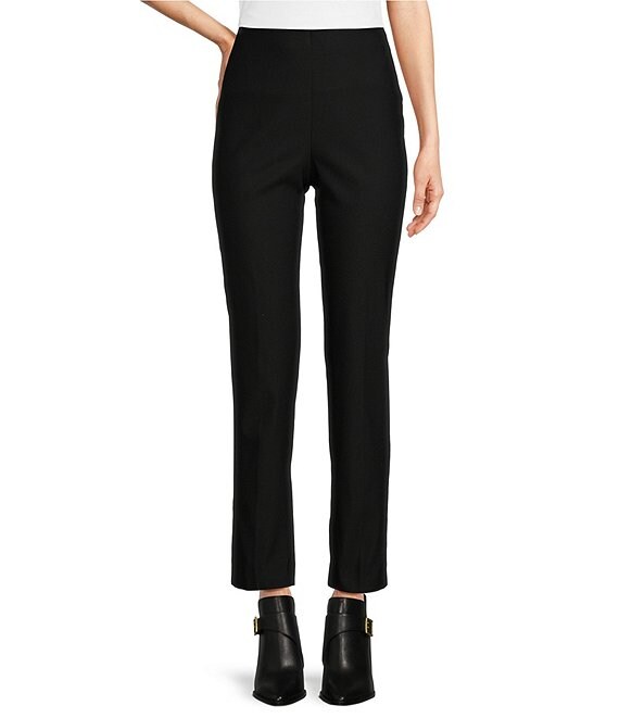 Ali Miles Solid Woven Skinny Leg No Waist PullOn Ankle Pants Dillard's