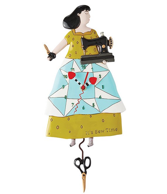 Allen Designs Enesco Allen Designs It's Sew Time Pendulum Wall Clock ...