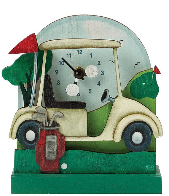 Allen Designs Tee Time Wood Desk Clock
