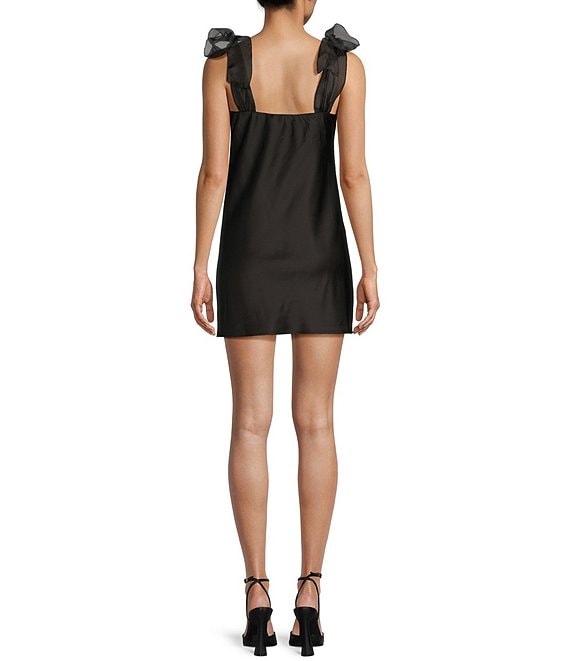Allison & Kelly Satin Bow Straps Square Neck Dress