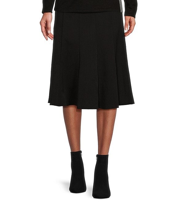 Color:Black - Image 1 - City Stretch Gored Panel Skirt