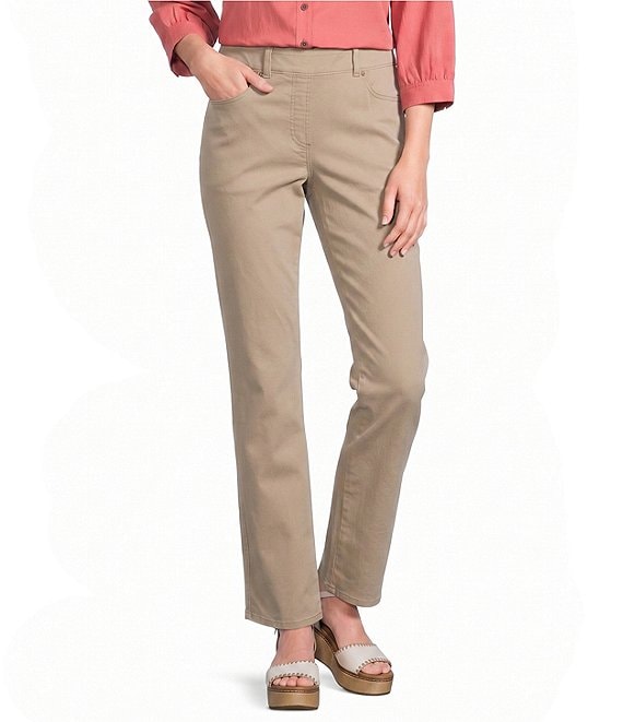 Allison Daley Petite Size Straight Leg Pull-On Chino Pants