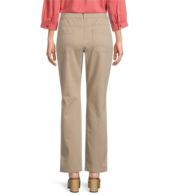 Allison Daley Petite Size Straight Leg Pull-On Chino Pants | Dillard's