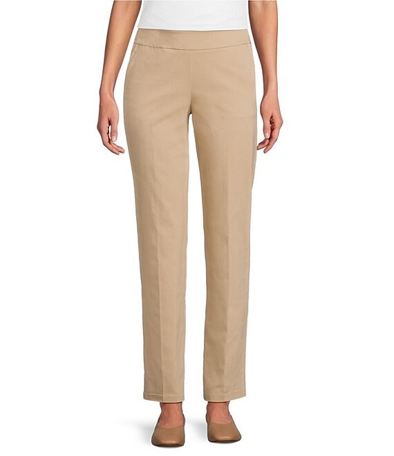 Allison Daley Petite Size Stretch Pull-On Straight Leg Pants