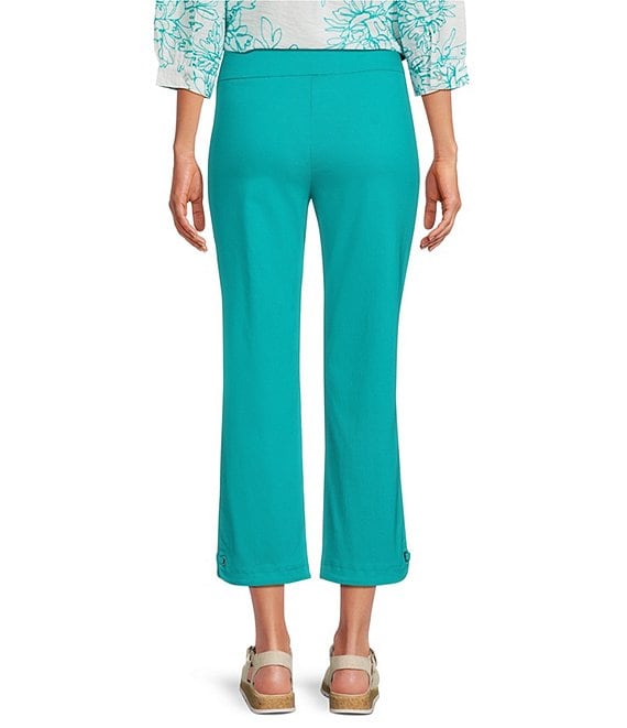 Allison Daley Petite Size Teal Ceramic Pull-On Crinkle Soft Crop