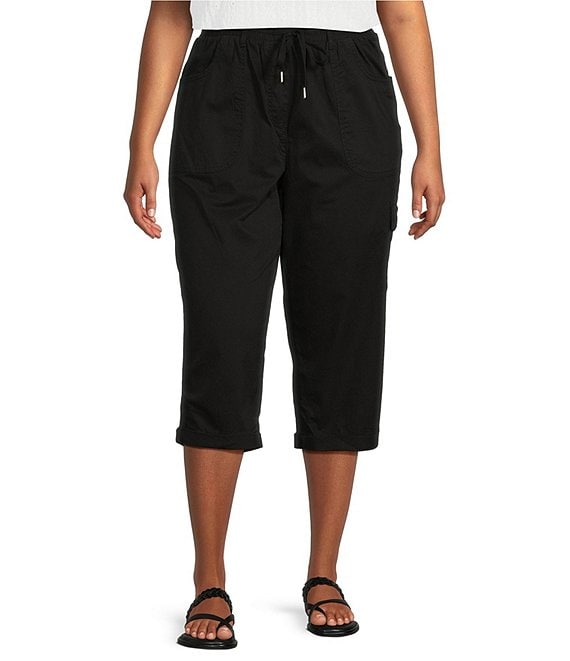 Allison Daley Plus Size Cargo Pocket Style Capri Pants | Dillard's